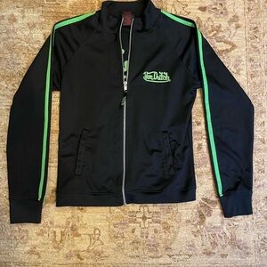 Von Dutch Black and Green Track Jacket